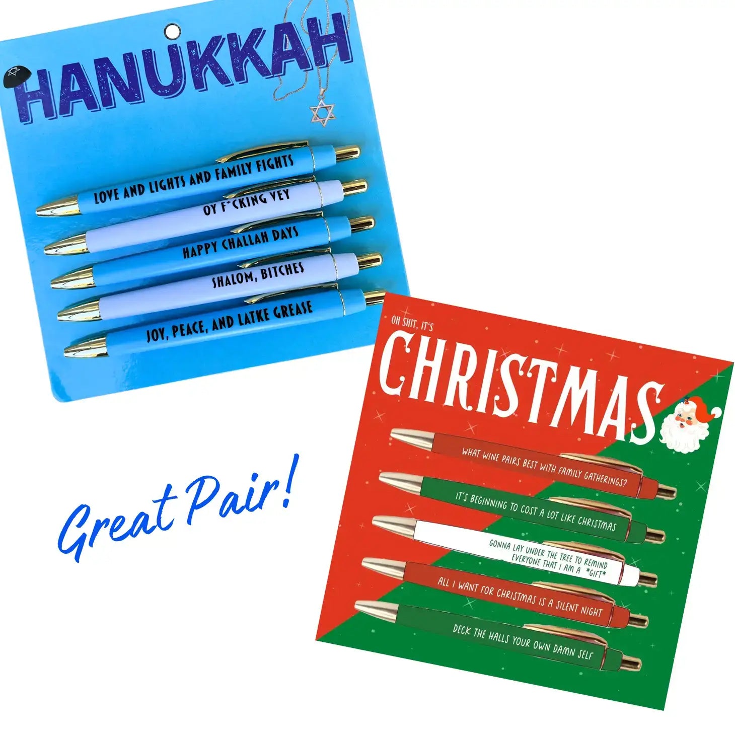 Hanukkah Pen Set (funny, Jewish gift, funny gift)