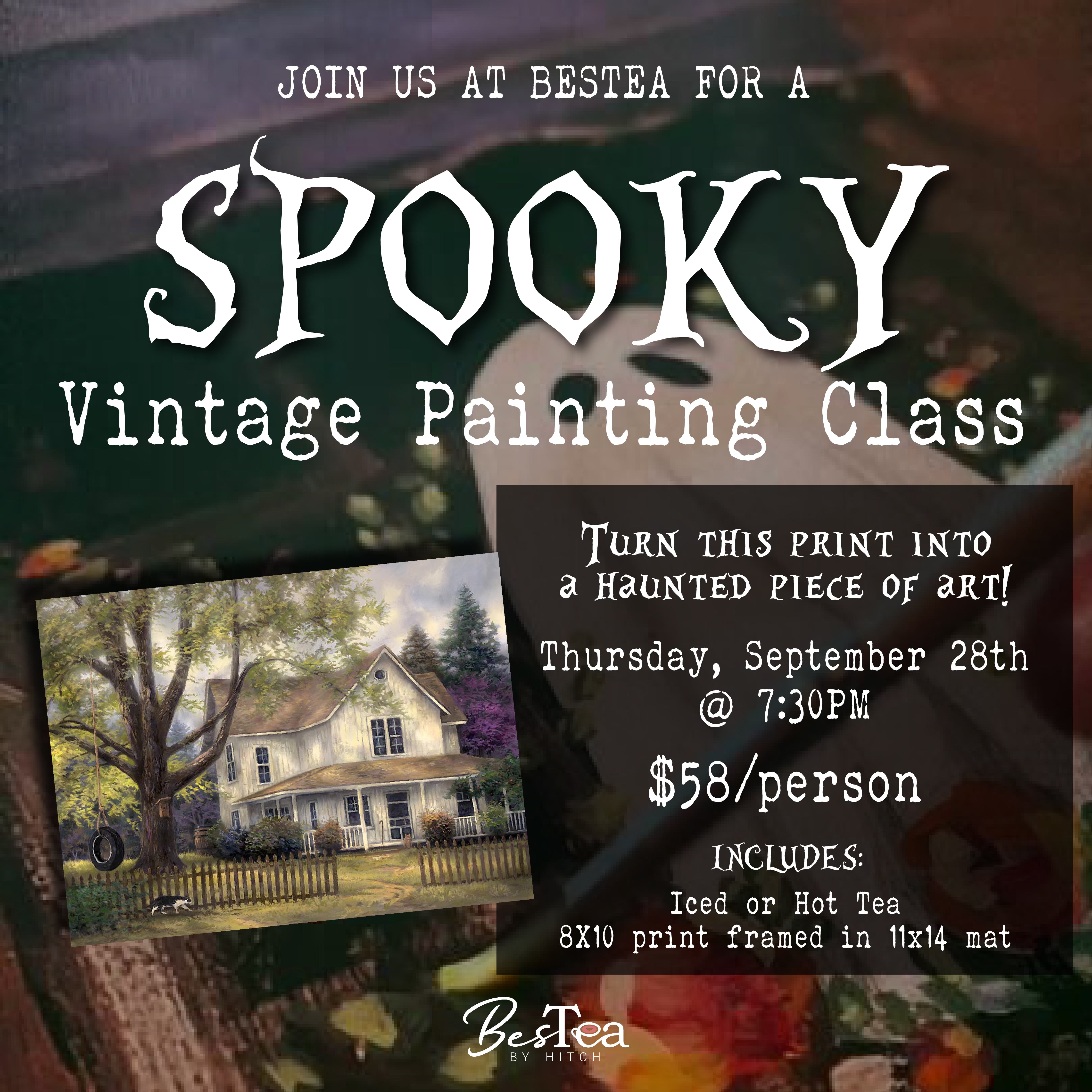 Spooky Vintage Ghost Paint Night 9-28 7:30pm