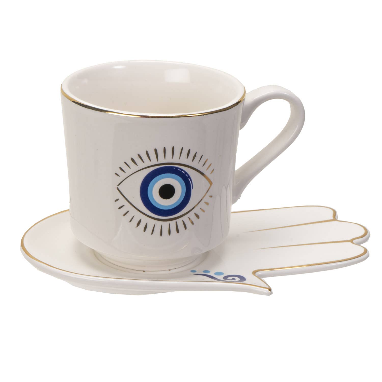 15299 All Seeing Eye Cup and Saucer Set White C/36