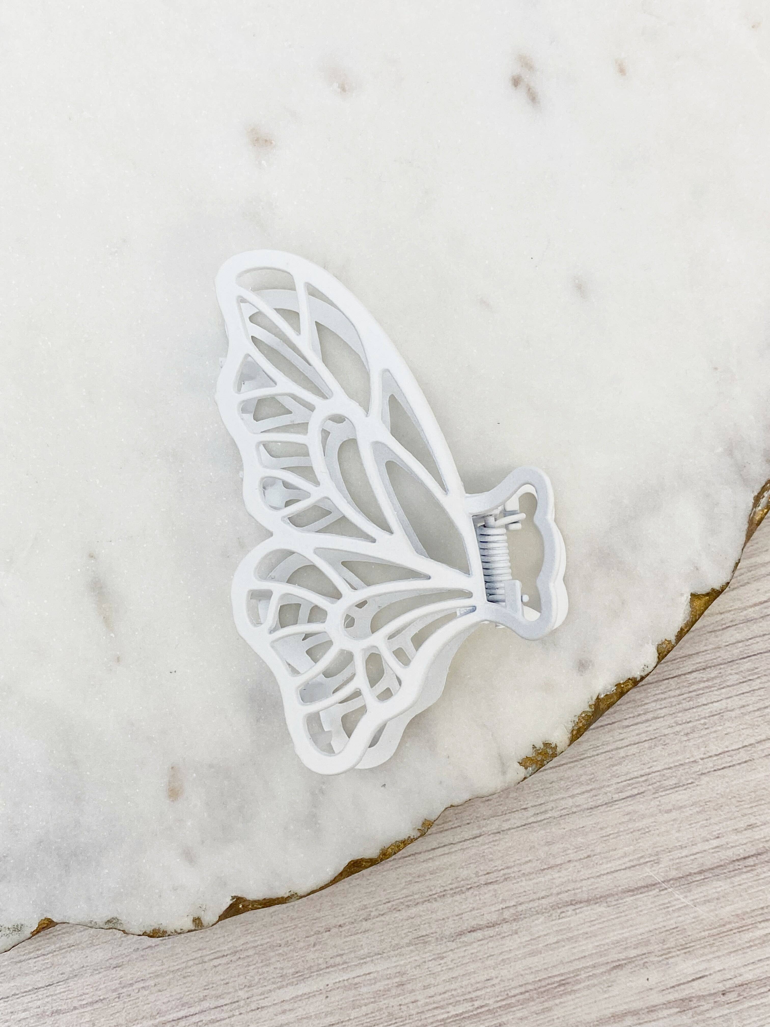 Coated Metal Butterfly Hair Clips