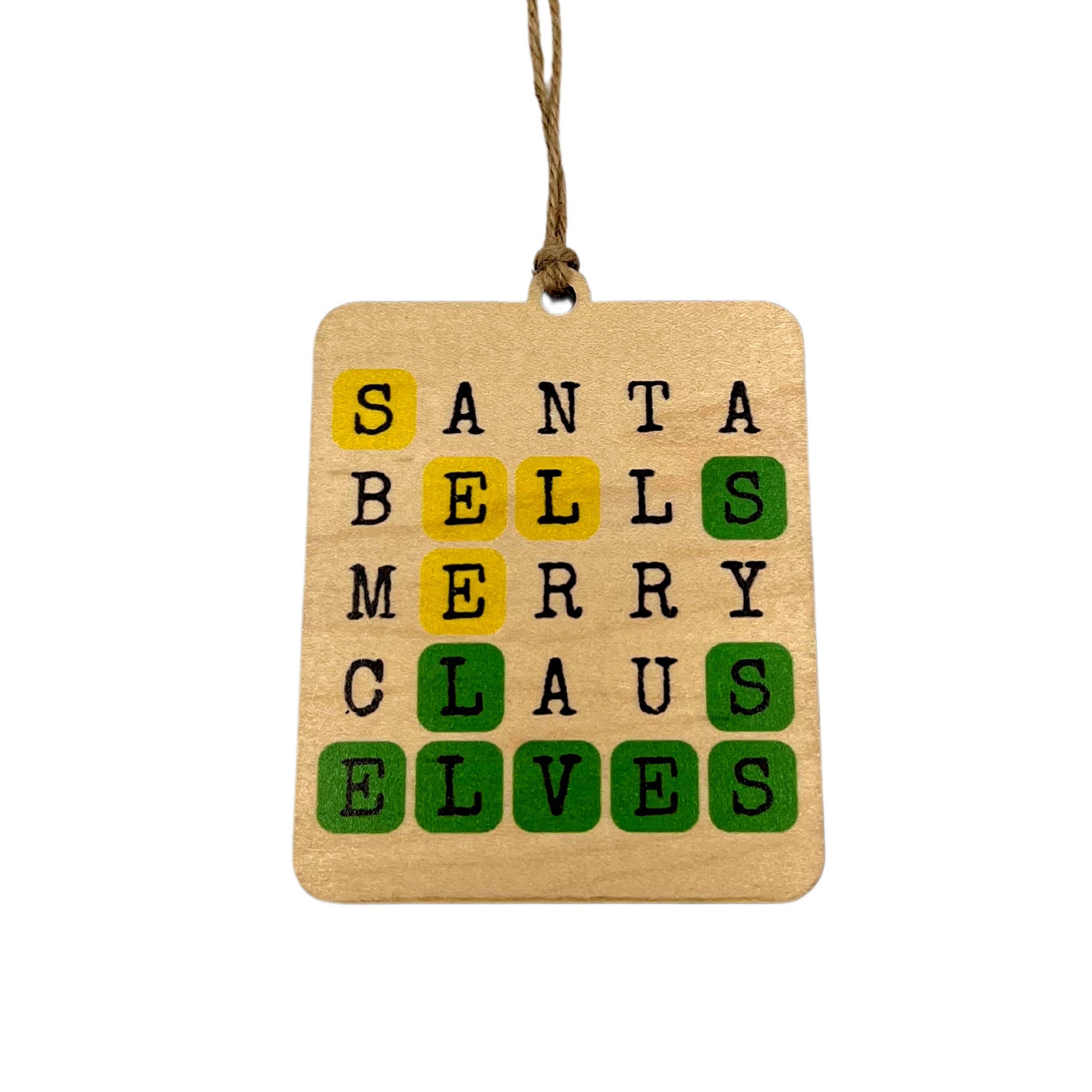 Elves Wordle Christmas Ornaments - Xmas Décor