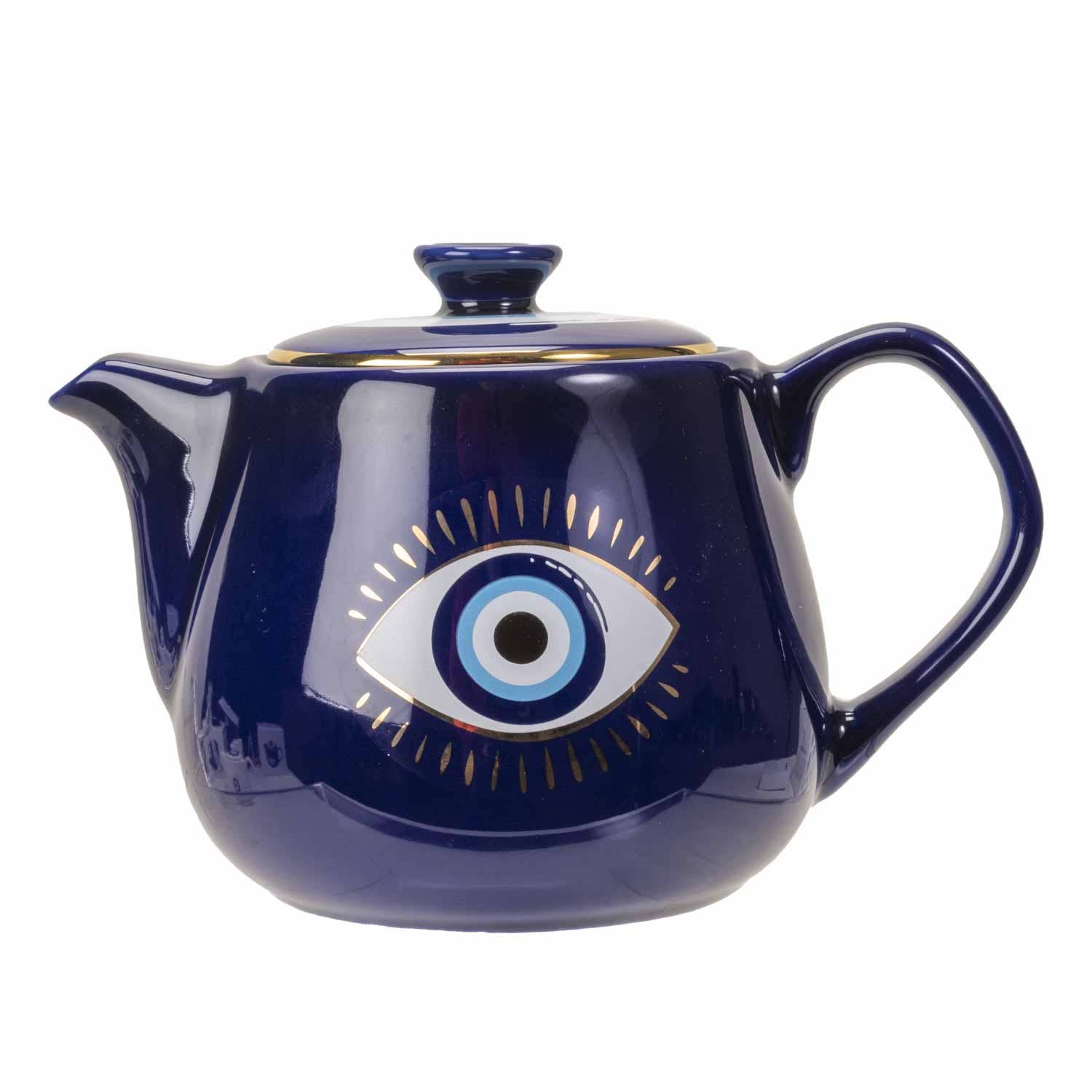 15302 All Seeing Eye Teapot with Strainer Blue C/36