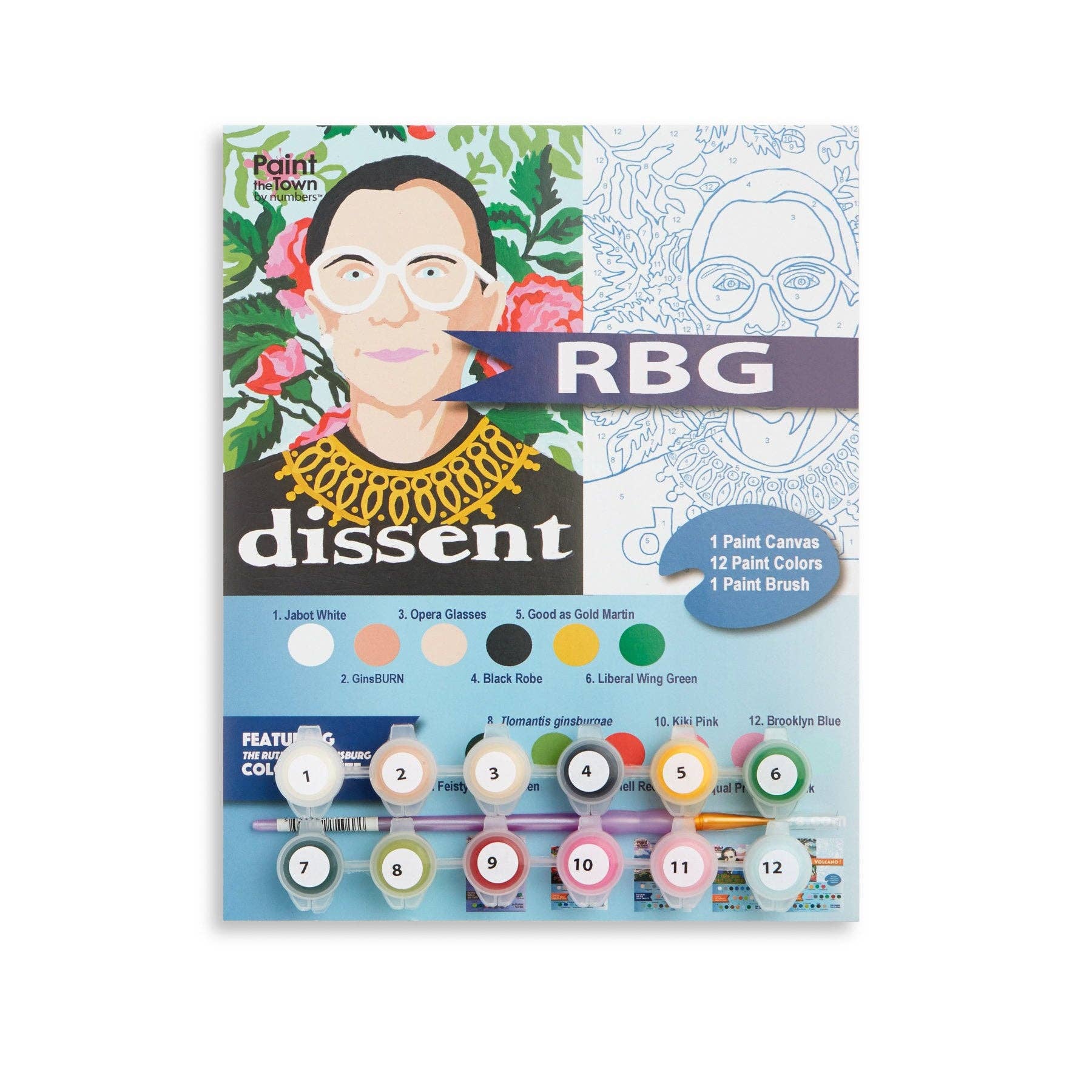 Ruth Bader Ginsburg RBG Paint by Number Kit 8”x10”